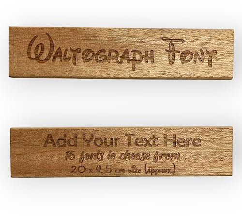 Cutncraft Designs Personalised wooden plaque/sign bespoke childs bedroom door/custom text - Waltagraph Font (20x5 cm / 8x2 inch)