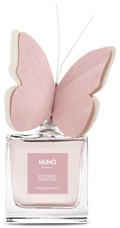 MUHA' | Profumatore per ambienti Butterfly Diffuser, Fragranza Ambra Antica, Diffusore Ambienti, Formato da 50 ml