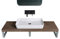 Sogood Plan de Vasque Marron 50x120cm Meuble sous Lavabo Plan Lave Mains avec 2 Supports en Inox