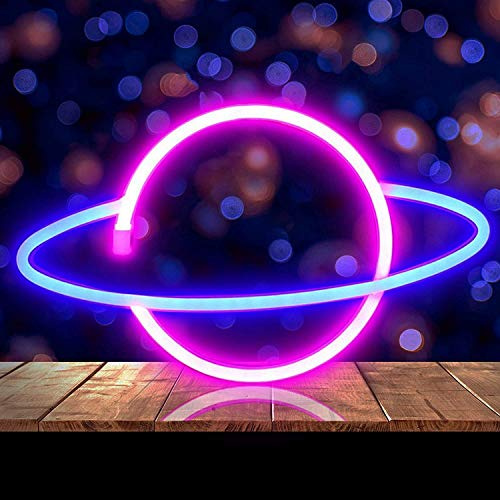 Ulalaza Neonlicht Zeichen LED Planet Nachtlichter USB-betrieben dekorative Festzelt Zeichen Bar Pub Store Club Garage Home Party Dekor