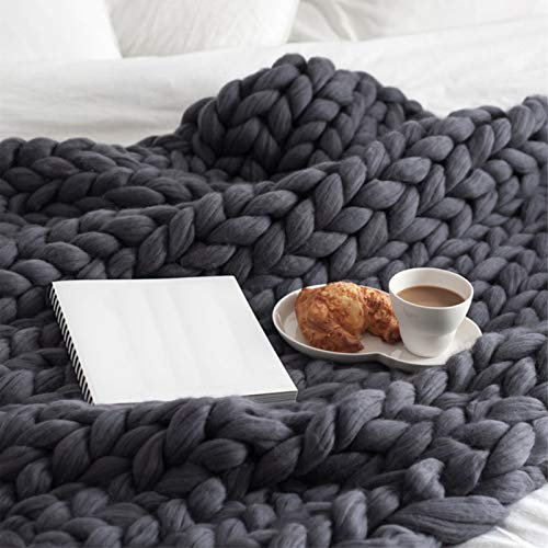 YZJJ Gestrickte Decke Grob Kuscheldecke Grobstrick Wolldecke Strickdecke Tagesdecke Überwurf Decke Zuhause Dekor Geschenk fürs Sofa Tagesdecke Handgefertigt Werfen Sofa Decke Handgewebt Sperrig Decke