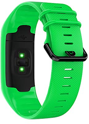 KINOEHOO Ersatzarmband kompatibel mit Polar A360 A370 Edelstahl Armband Weiche Silikon Uhrenarmbänder.(Grün)