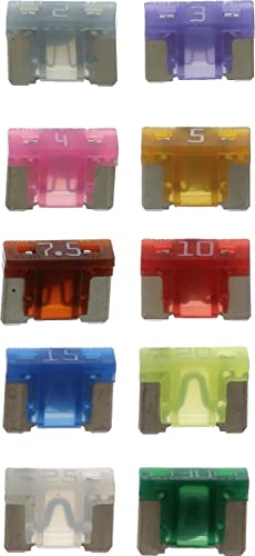 Restagraf - Juego de fusibles planos de bajo perfil mini, protección de circuito eléctrico de 2 a 30 A y 58 V, para automoción e industria, Ref. 217160 - Blister de 10