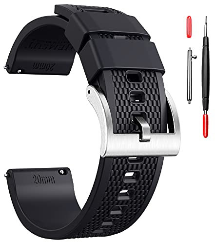 hemsut h 18mm Silikon Uhrenarmbänder, Quick Release Silicone Watch Band Kautschuk Uhrenarmband für Männer Frauen weichen Ersatz