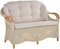 Krines Home Wintergarten Rattansofa Natur Rattan Sofa Zweisitzer Wohnzimmer Couch Rattanmöbel (Beige/Honig, 2-Sitzer)