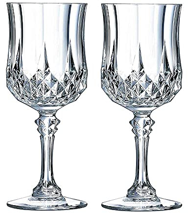 CALLE DEL REGALO Juego de 6 copas de vino talladas, Cristal D'Arques, un juego de copas elegante para regalar en todas las ocasiones