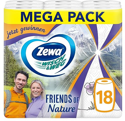 Zewa WischundWeg Limited Edition Küchenrolle, Großpackung, Hell, 9 x 2 Stück