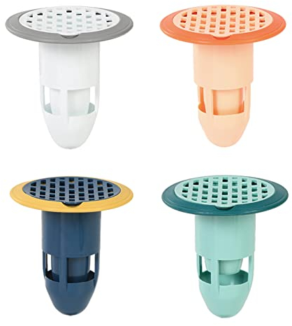 4 Piezas Núcleo de Drenaje de Piso de Desodorante, Silicona Enchufe Antiolores, Desagüe de Piso de Baño Anti-obstrucción, Adecuado para Baños, Aseos, Lavandería, Jardines y Cocinas