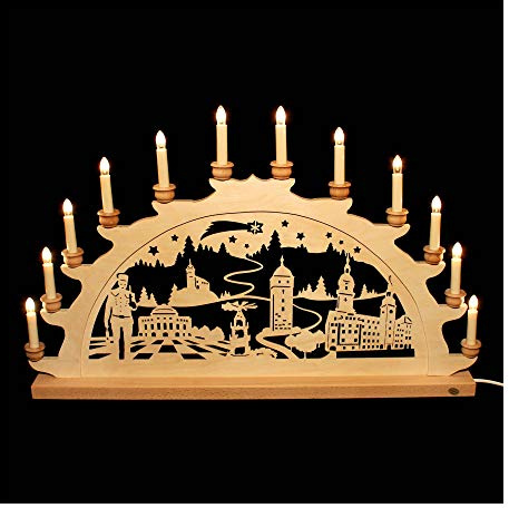 Holz-Schwibbogen Lichterbogen Schwibbogen aus dem Erzgebirge (Chemnitz, 70 cm)