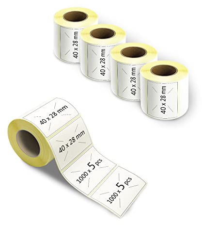 m MU Etiketten Selbstklebend, 40×30MM, 1 Rolle Pack Etikett x 1000 St. Je Rolle = 1000 Label, Kompatibel für Etikettendrucker,DHL-UPS-DPD,Adressetiketten Selbstklebend|4×3CM