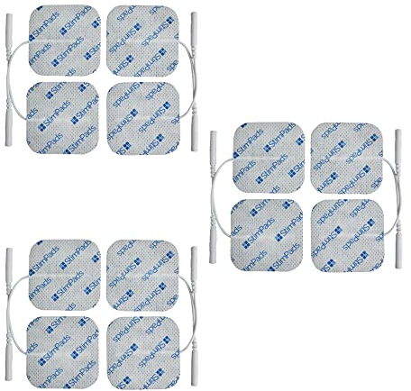 StimPads TENS und EMS Elektroden - 12er-Pack von 40X40mm Elektroden Pads mit 2mm Universal Pin-Anschluss - Zuverlässig und qualitativ hochwertige Klebelektroden - Zertifiziertes Medizinprodukt