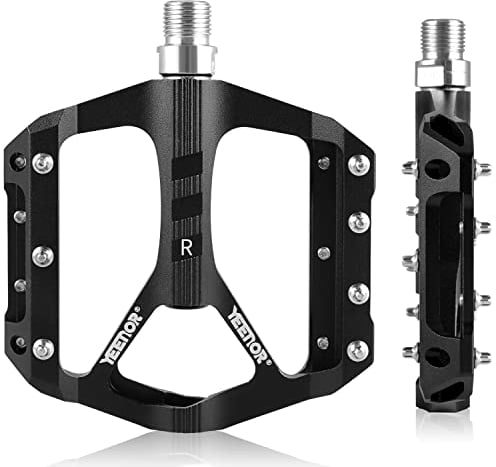 Pedali da Strada/Mountain Bike Pedali MTB Pedali Piatti in Alluminio 9/16 Cuscinetto Sigillato Leggero Piattaforma per Strada Montagna BMX MTB Bici