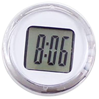 F Fityle Digitaluhr Mini Wasserdicht für Motorrad, Digital Uhr Stick-On, Elektronische Uhr Zum Aufkleben, Motorrad Lenkeruhr Zeitanzeige für Fahrrad Motorrad SUV Verschiedene Modelle, Weiß