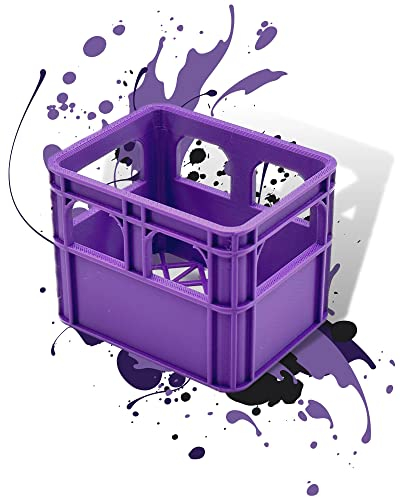 Batterie Bier Kasten Batteriekasten Batteriekiste Batteriebox Aufbewahrungsbox Minikiste Minibox für Aufbewahrung von Batterien AA, AAA, 9V, Leerkiste - 3D gedruckt (Leer, Lila)
