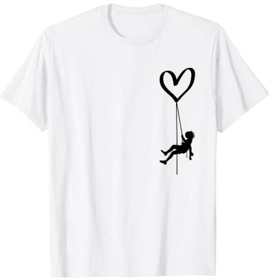 Kletter Herz Bergsteigen Brusttasche Felsklettern Kletter T-Shirt