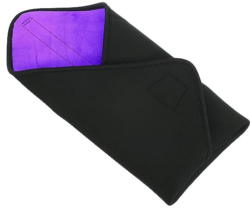 PATIKIL Camera Protective Wrap, 20x20 Lens Wrap Cloth with Thick Protective Neoprene, Lens Pouch Bag with Hook and Loop for Lens, SLR, Black Purple