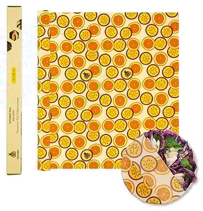 SUPERBEE Beeswax Wrap Roll, Reusable Beeswax Wraps for Food, Reusable Bees Paper for Wrapping Vegetables, Cheese, Bowl Covers and Sandwich Wrapping Paper, Roll XL - Passion