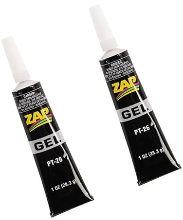 ZAP PT26 Adhesive Tube GEL CA Glue No Drip Suck Back Tube 1oz 28.3g ZAPPT-26 TWIN PACK