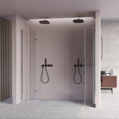 IMPERIAL BAGNO - Duschtür, klappbar, Nische mit zentralem Eingang, Höhe 195 cm, 6 mm Rea (175)