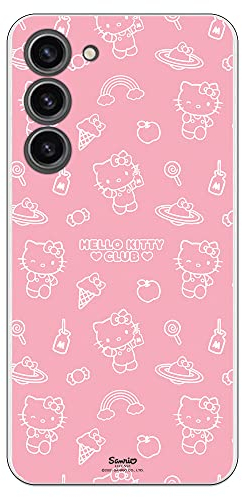 Personalaizer Silikonhülle, flexibel, transparent, für Samsung Galaxy S23 Plus, mit Hello Kitty-Motiv auf Rosa, TPU-Schutzhülle, kompatibel mit Samsung Galaxy S23 Plus