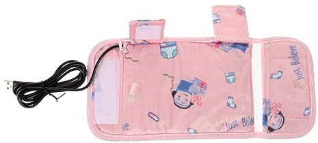 DOITOOL Babyflaschenwärmer Abdeckung für Auto und Reise Baumwollstoff Isoliert und Schützend Rosa für Milch und Babyflaschen