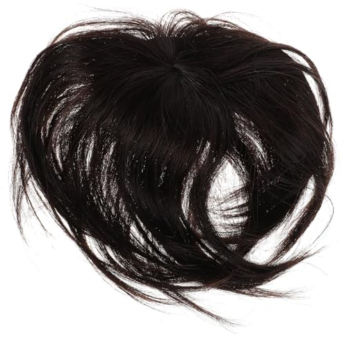 FRCOLOR Gerades Haarteil Für Den Oberkopf - Echthaarverschluss Kleiner Bereich Kurzes Wiglet-Topper - Oberes Haarteil Für Frauen - Echtes Haar Haarschmuck Damen
