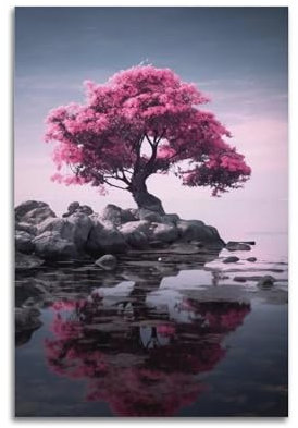 Terp Poster en fleurs de cerisier 3 - Décoration murale - Cadeau pour chambre à coucher, salon - Moderne - Esthétique - Sans cadre - 30 x 45 cm