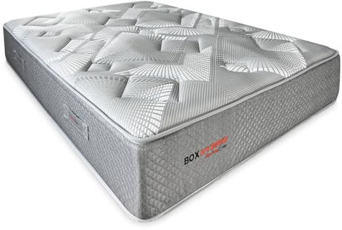 Duérmete Online - Colchón Viscoelástico Híbrido Box Hybrid con Núcleo de Muelles Ensacados, Confort Óptimo, Grosor 26cm, Firmeza Intermedia, Antiácaros Antibacteriano e Hipoalergénico 90 x 190