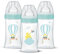 Dodie Garçons Lot de 3 Biberons Tétines Plates, Vert, 270 ml, Débit 2
