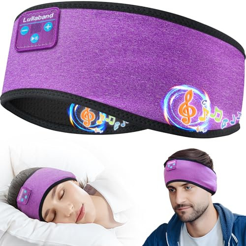 Lullaband Wireless Bluetooth Sports Headband Headphones with Built-in Hi-Fi Speakers, Sleeping Headphones for Men Women Yoga Workout Travel Gym Gifts