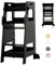 FUNLIO Torre de Aprendizaje con Red de Seguridad, Taburete Cocina Niños, Ajustable en Altura 3 Niveles, Montessori para Aprender, Fácil Montaje, Aprobado por CPC - Negro