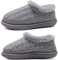 KuaiLu Zapatillas Casa Mujer Memoria cómoda zapatillas de punto de espuma de algodón térmica forrada piel peluche para mujeres calzado doméstico de invierno ortopedia Fascitis plantar Gris 38-39