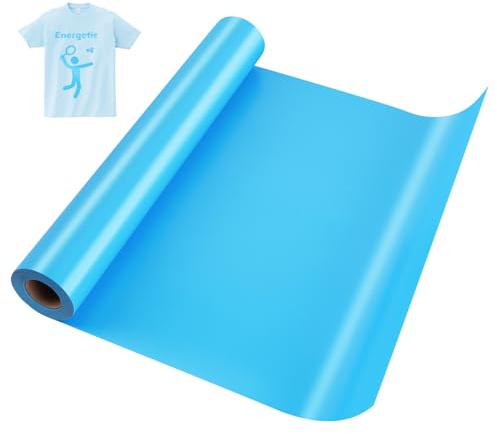 KEWUZY Plotterfolie Textil Blau, 30.5cm × 5m Heat Transfer Vinyl Flexfolie Rollen, Transferfolie Plotter Flexfolie für Eisen Heiße Presse, T-Shirts & Mehr Stoffen, DIY Muster