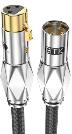 EMK XLR Cable Premium Balanced 3-Pin XLR Male to Female Stage Light DMX Cable Microphone Cable Compatible with Microphones, Mixers, DMX Stage Lighting, Mixing Boards, Speaker (10FT/3M)