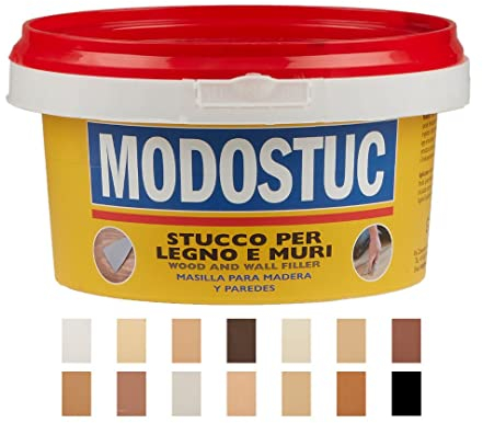 MODOSTUC Nero - Stucco Professionale In Pasta Pronto all'Uso Per Interni Ideale per Legno e Muro a Rapida Essiccazione e Perfetta Adesione (1 kg)