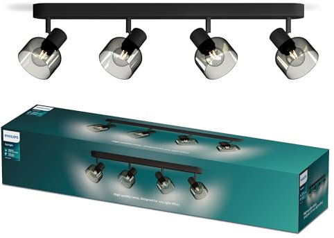 Philips Sleet LED 4er Spotleuchte, E14 Lampe nicht enthalten, Schwarz, IP20