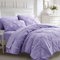 Ubauba 7-teiliges Bettwäsche-Set für King-Size-Betten mit Bettlaken, 7-teiliges Bettwäsche-Set mit Biesen, Hellviolett, Quetschfalten in einer Tasche mit Bettdecken (Lavendel, King-Size)
