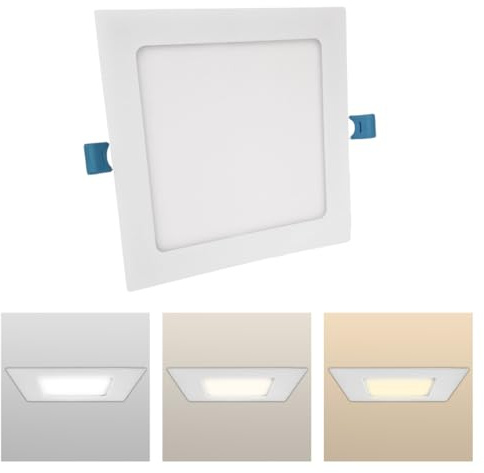 Faretto Led da Incasso Quadrato luce Bianca,(3,6,12,18,24W)-(luce calda, naturale, fredda), diametro foro da 75 a 285 mm ideale per soffitto, segnapassi, scale (3000K-4000K-6500K, 6 watt)