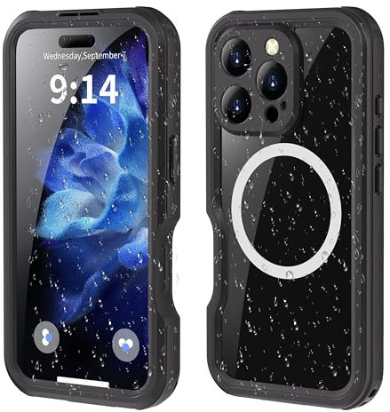 MP+ Waterproof Case for iPhone 16 Pro Case,IP68 Full Body Sealed Protective with Dustproof and Shockproof,for Swimming,Underwater Phone Case Black
