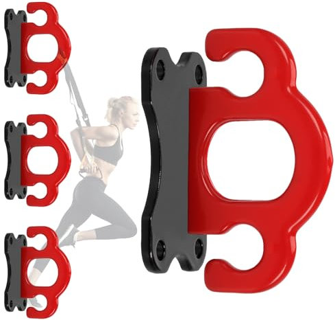 3 Stück Widerstandsband-Wandanker,Fitness-Tau-Halterung,Sling Trainer Decken-Haken aus Stahl für bis zu 2000 lbs,Fitnessstudio Workout Ausrüstung Zubehör für Krafttraining,Yoga,Schaukeln (Rot)