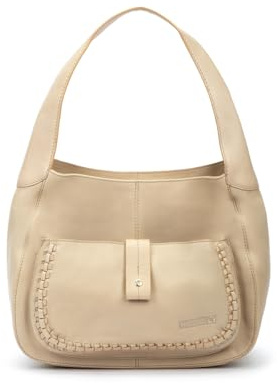 Pikolinos Maro Leather Half Moon Bags for Women, Marfil