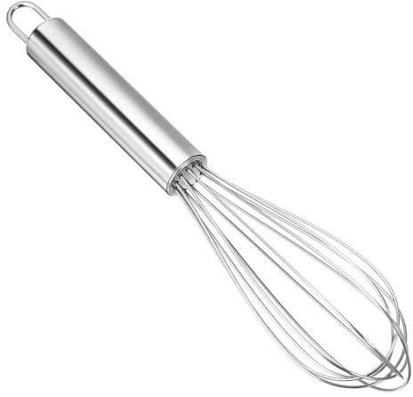 Ptwola Schneebesen Set Edelstahl Professioneller Küche Kochen Schneebesen Ergonomischer Griff Spülmaschinenfest Perfekt zum Mixen, Schlagen, Aufschäumen, Mischen (20 cm Silber)
