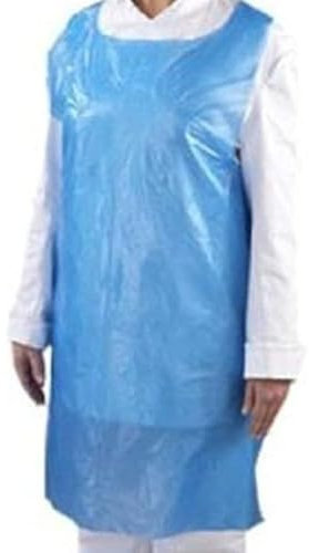 Disposable Blue Aprons |One Size Fits All |Flat Pack| 16 Microns Polyethylene| Waterproof| Care| Medical| Catering| Cleaning| Painting, Hairdressers| Home| Industry (2 Packs of 100)