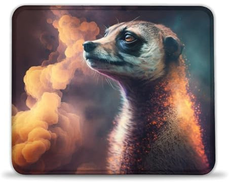 LLONGKT Tappetino per mouse da gaming, motivo suricato e nebulosa, per sensori di gioco, basso attrito superficiale, antiscivolo, accessori per Mac e PC, 20 x 24 cm