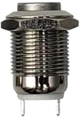 Interruttore a pulsante in metallo con reset da 12 mm, IP65, senza luce, 220 V, piccolo interruttore in lega d'argento for uso generale, 1 pezzo(High Head,Soldering foot)