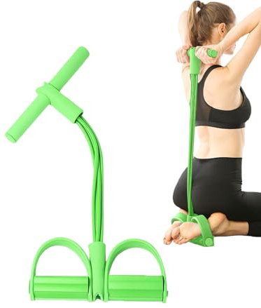 Fitness Widerstandsband 4-Fache Röhren Pedal Trainings Widerstandsband, Rudergerät Gymnastikband Gummiband Sport/Fitness Widerstandsbands Resistance Band Inkl Griffe Und Fußpedale