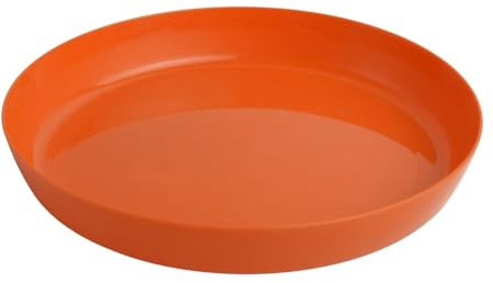 B2C Premium Glossy Flower Pot Saucer – Water-Resistant Plant Trays to Protect Furniture & Floors – Multiple Sizes & Colors for Indoor & Outdoor Plants (Orange, 19.6cm)