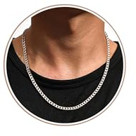 YADOCA Silberkette Herren 925 Silber, 3mm/5mm Halskette Kette für Männer Herren Silber Kette Hypoallergene Panzerkette Halskette Schmuck für Männer