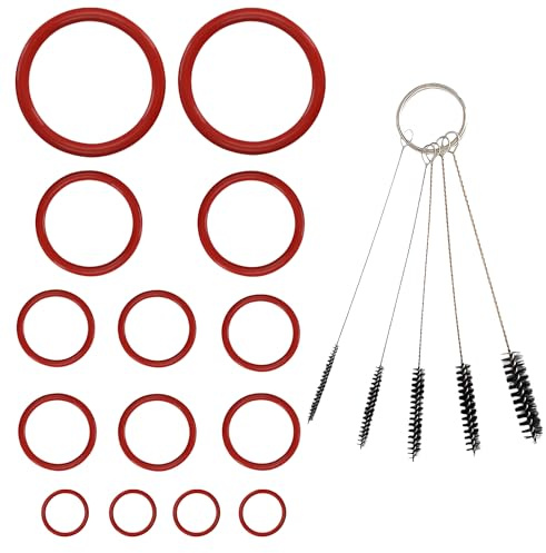 Glamifyr 14× O-Ringe Dichtungssatz für De’Longhi ECAM 23.120/23.420/23.210/23.220/23.230 – inkl. 5 Bürsten – Silikon Dichtungsringe für Brühgruppe & Wasserleitungen