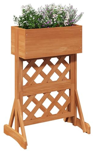 vidaXL Vertikales Gartenzaun Orange 48 x 30 x 70,5 cm, Garten und Terrasse, wetterfester Pflanzenständer, vertikaler Spalierkasten, Blumen für draußen, Pflanzenstütze